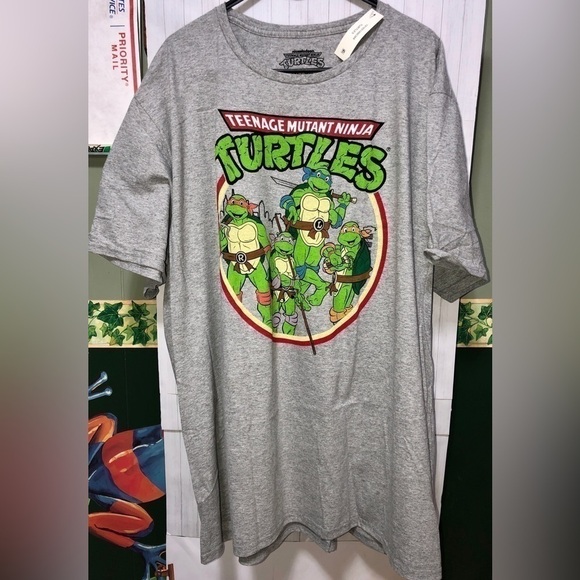 🚦Teenage Mutant Ninja Turtles Gray Heather T-shirt - Picture 4 of 7